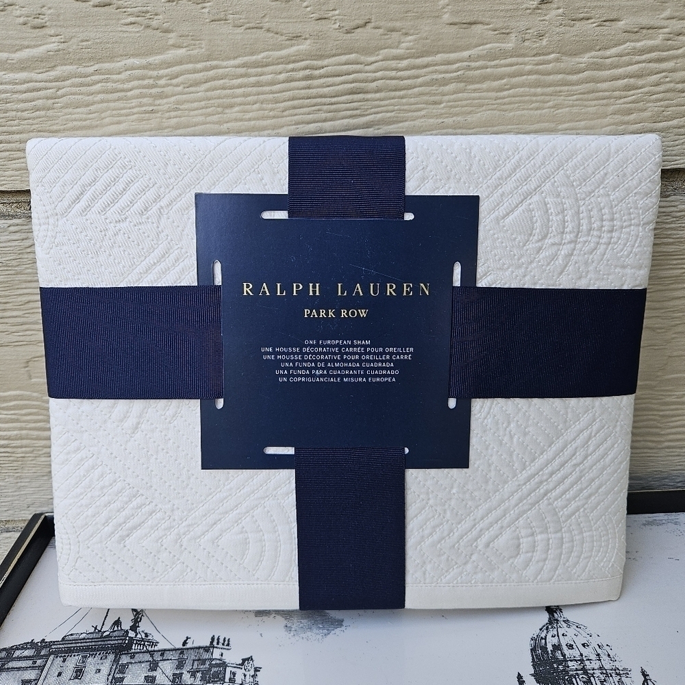 NWT Ralph Lauren Park Row Chic Cream Elysia Euro Sham